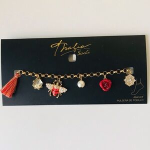 Thalia Sodi Multi Charm Anklet Bracelet